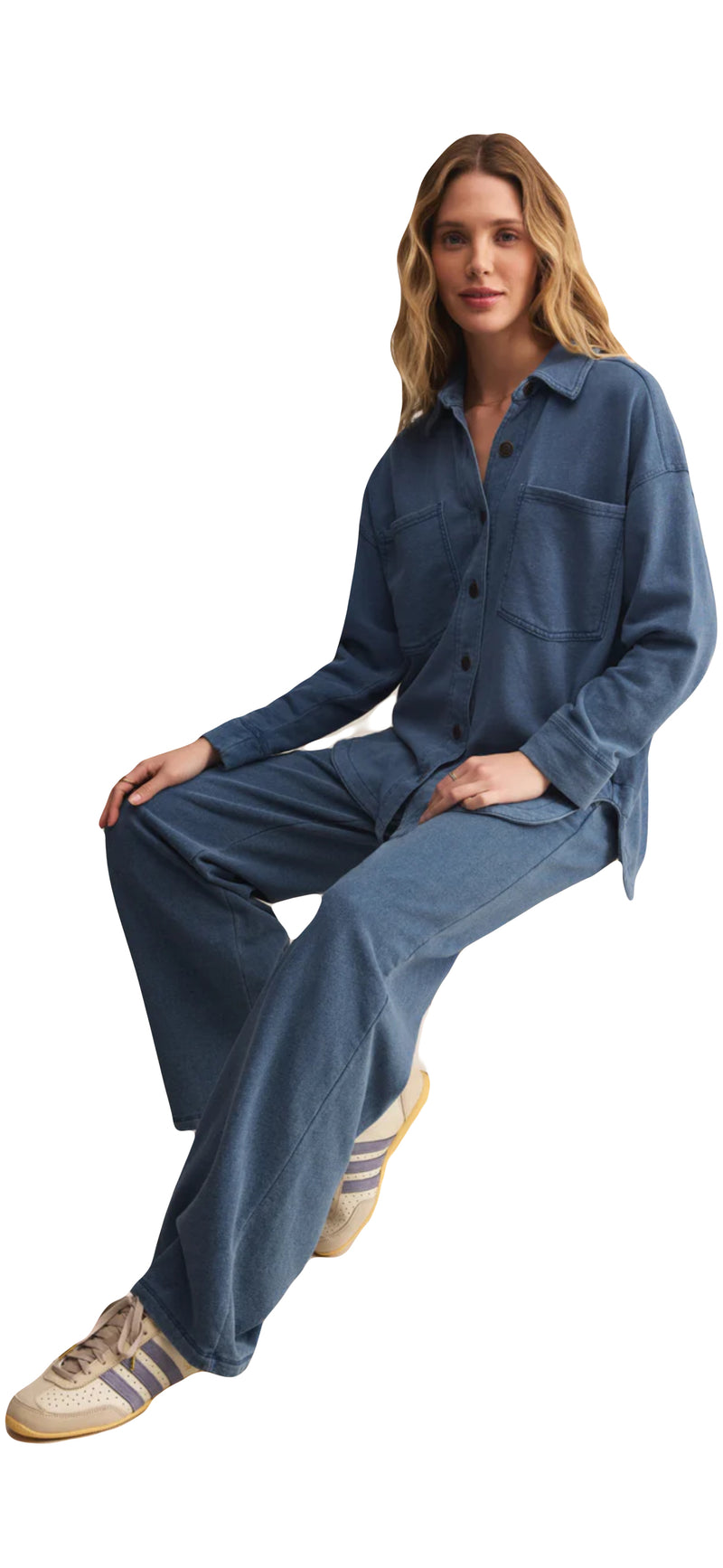 Z Supply: All Day Knit Jacket in Vintage Denim