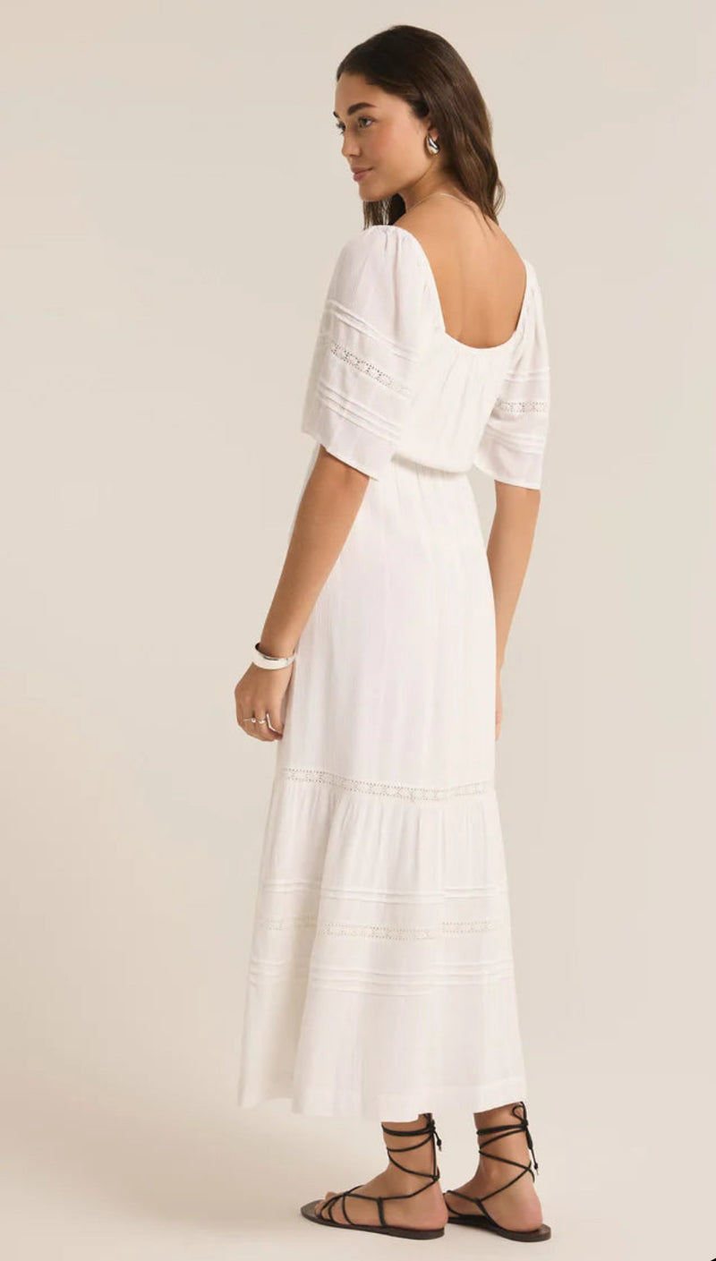 Z SUPPLY WHITE POPPY MIDI DRESS