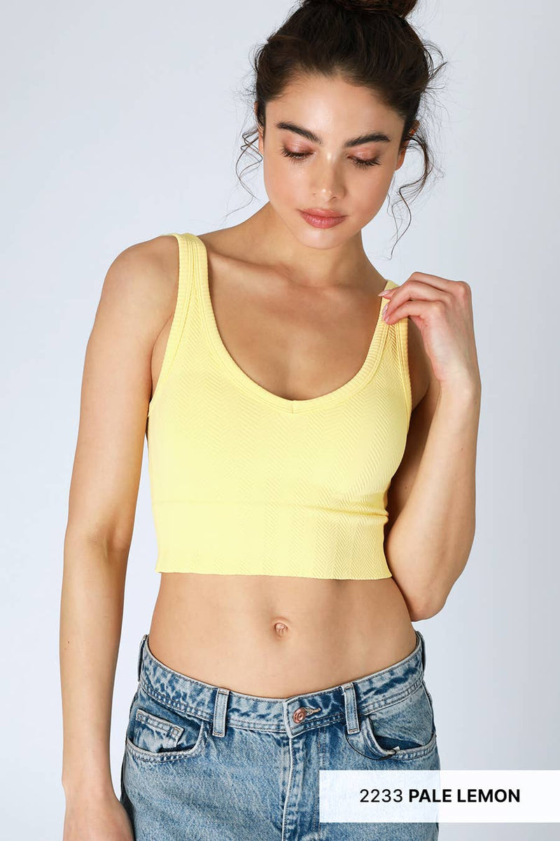 NIKIBIKI -- Herringbone Crop Top: Peachy Pink