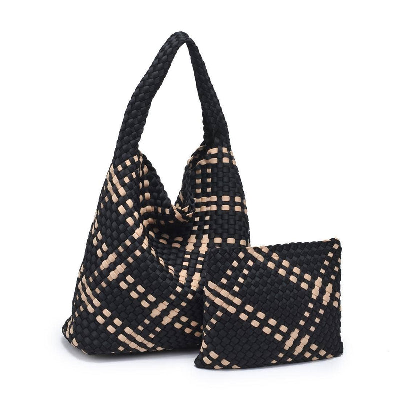 Sol and Selene - Celestial Woven Neoprene Hobo: Chocolate