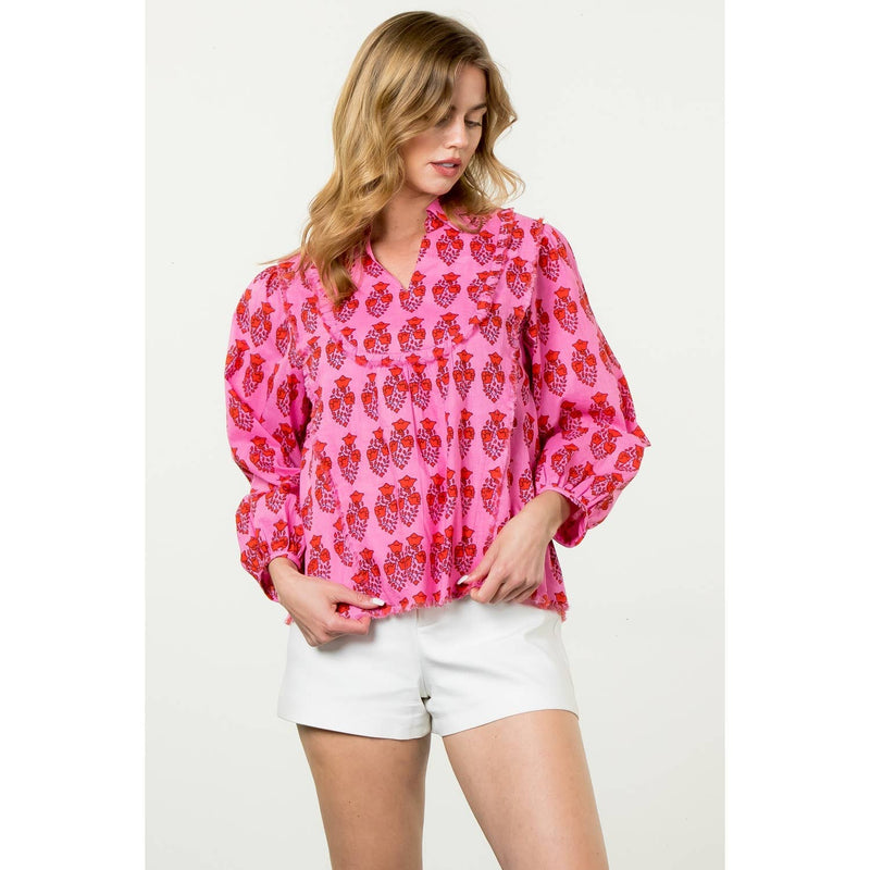 THML - Fall Floral Blouse