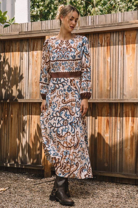 Skies Are Blue: Border Print Top