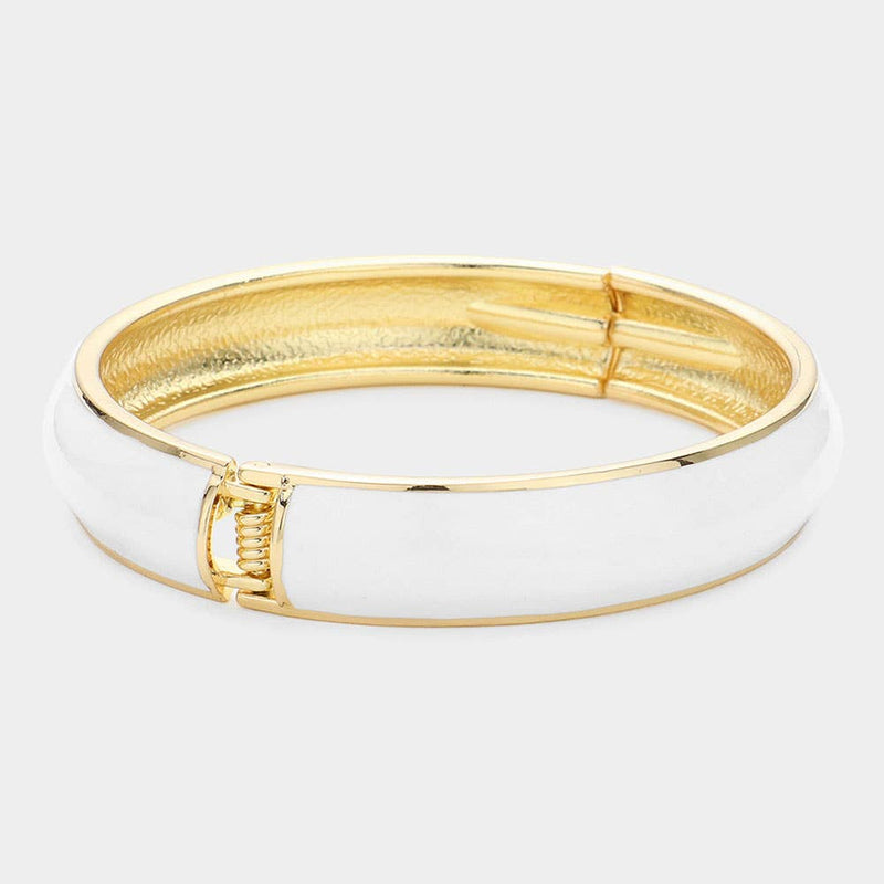 Sensibling Corp: Enamel Hinged Bangle Bracelet in Red