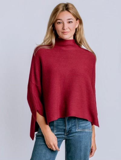 Kerisma: Knitted Boho Sweater in Cherry Red