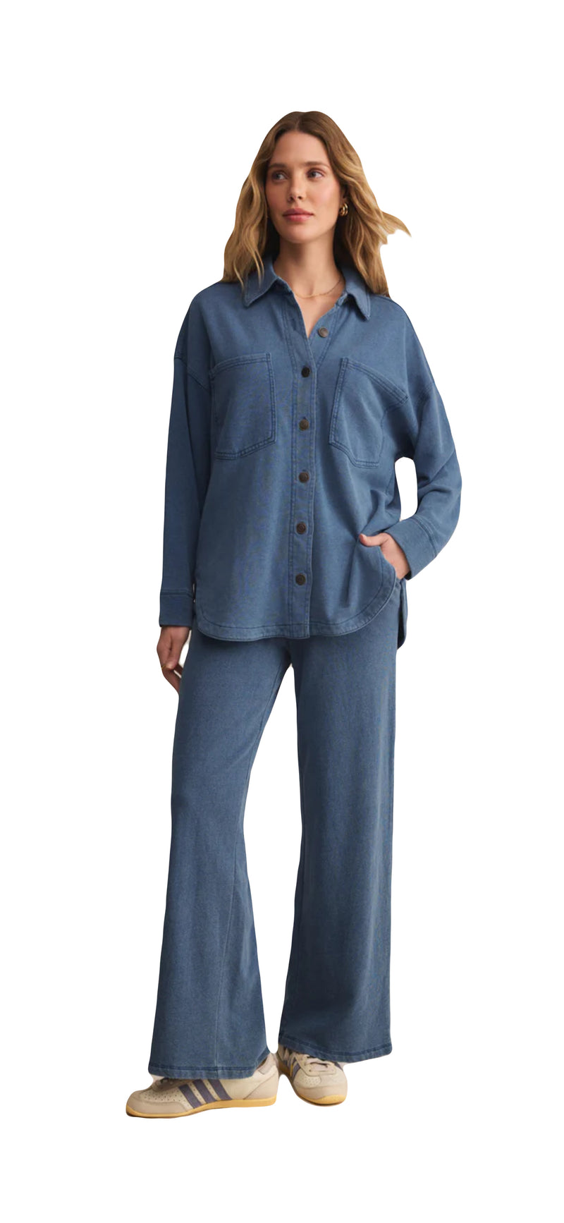 Z Supply: All Day Knit Jacket in Vintage Denim