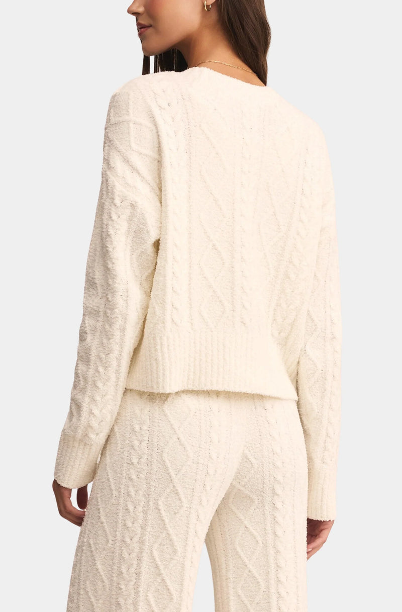 Z Supply: Elsa Cable Knit Cardigan in Vanilla Ice