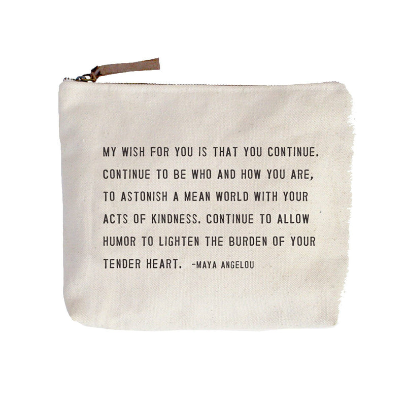 Sugarboo & Co - My Wish For You (Maya Angelou) Canvas Zip Bag