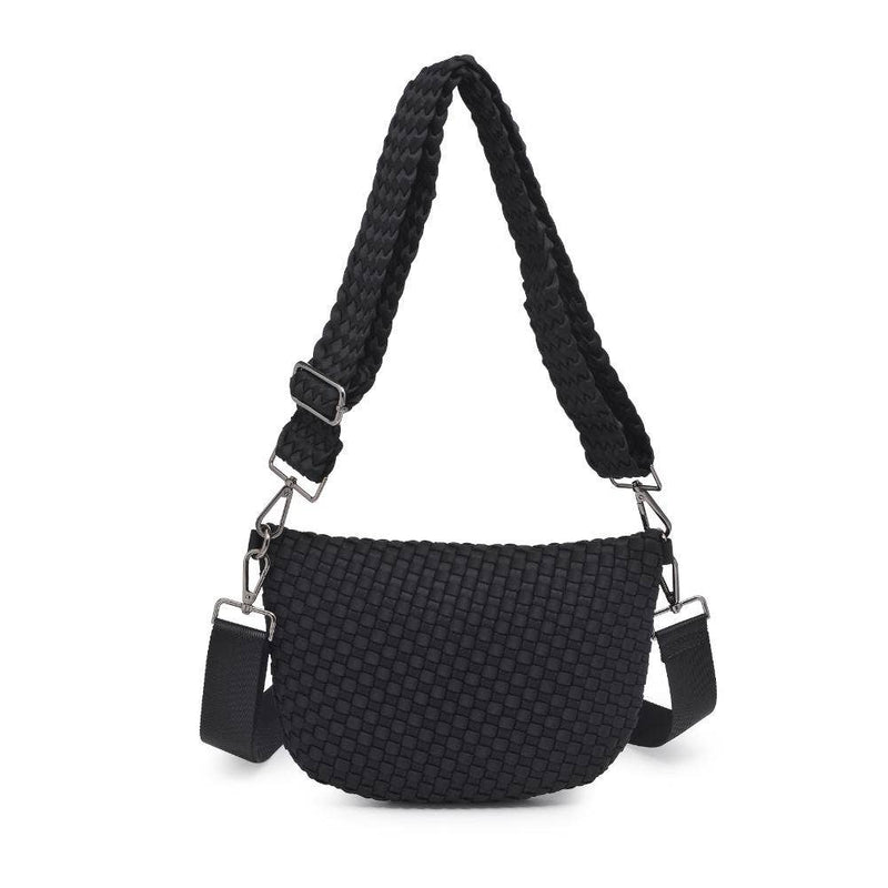 Sol and Selene - Ethereal - Woven Neoprene Crossbody: Black Nude