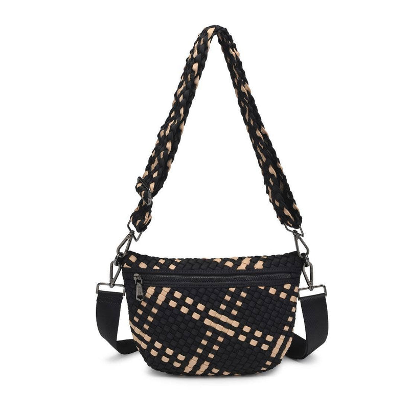Sol and Selene - Ethereal - Woven Neoprene Crossbody: Black Nude