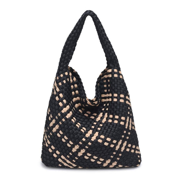Sol and Selene - Celestial Woven Neoprene Hobo: Black Nude