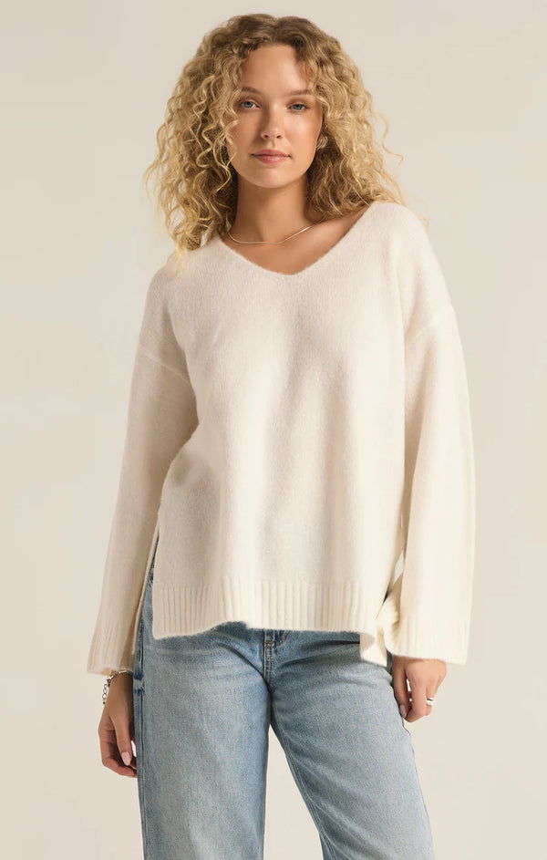 Z SUPPLY MODERN V NECK SWEATER SEASALT