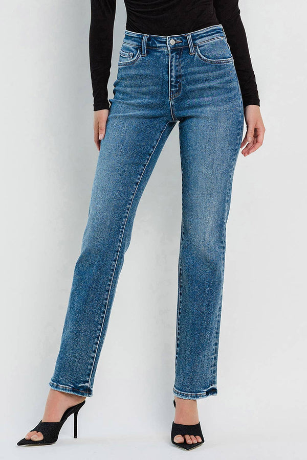 FLYING MONKEY - HIGH RISE STRAIGHT JEANS ILLUMINATE