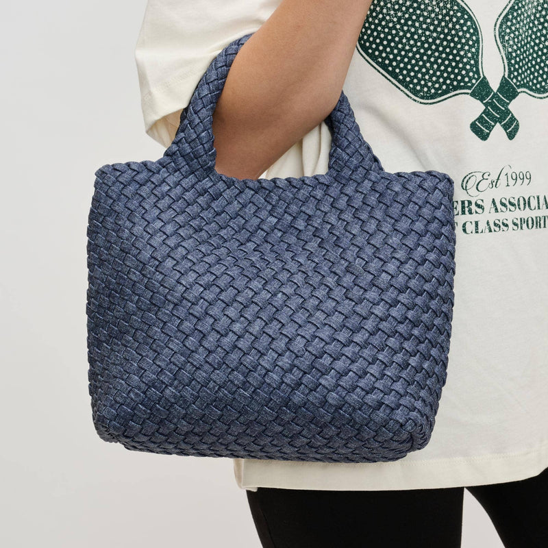 Sol and Selene - Sky's The Limit Small Woven Neoprene Crossbody: Dark Denim