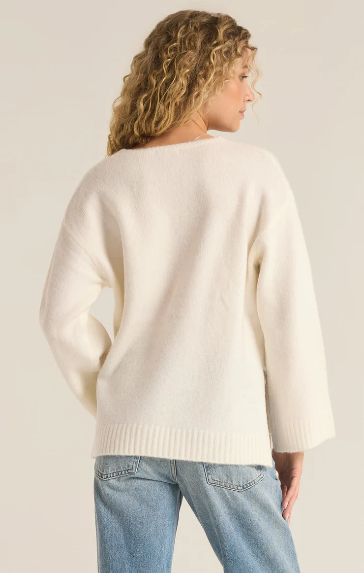 Z SUPPLY MODERN V NECK SWEATER SEASALT