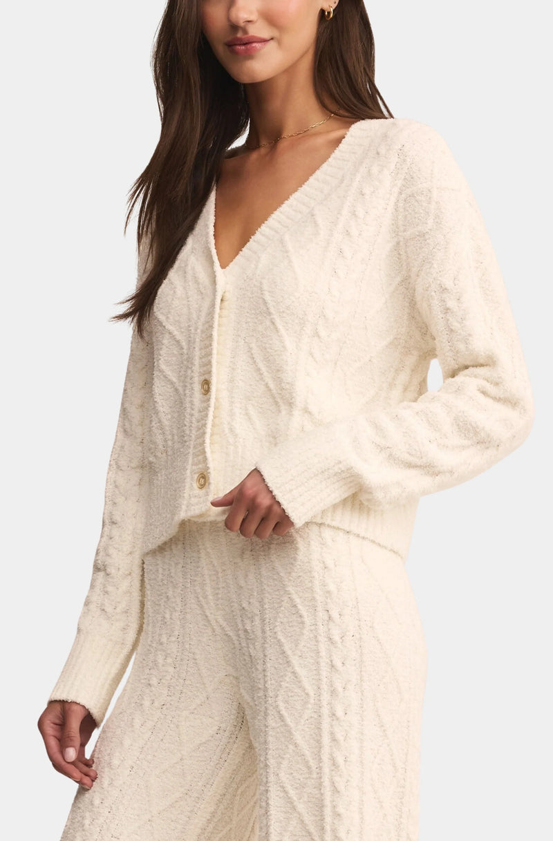 Z Supply: Elsa Cable Knit Cardigan in Vanilla Ice