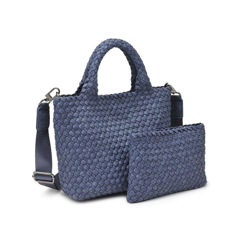 Sol and Selene - Sky's The Limit Small Woven Neoprene Crossbody: Dark Denim