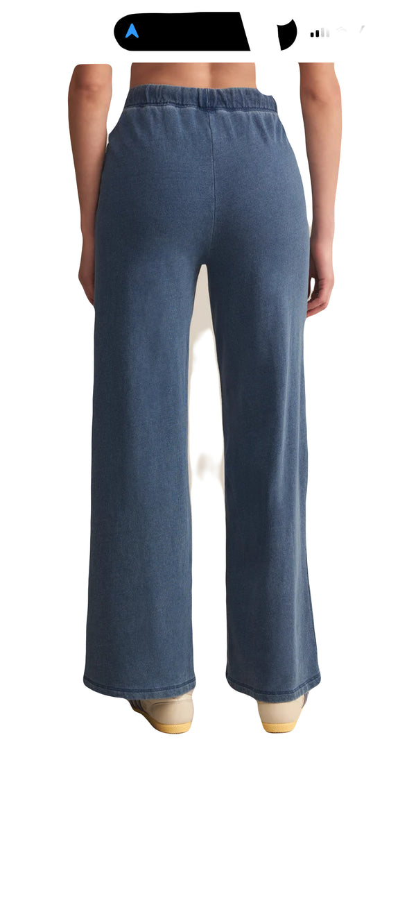 Z Supply: Hunter Knit Denim Pants in Vintage Indigo