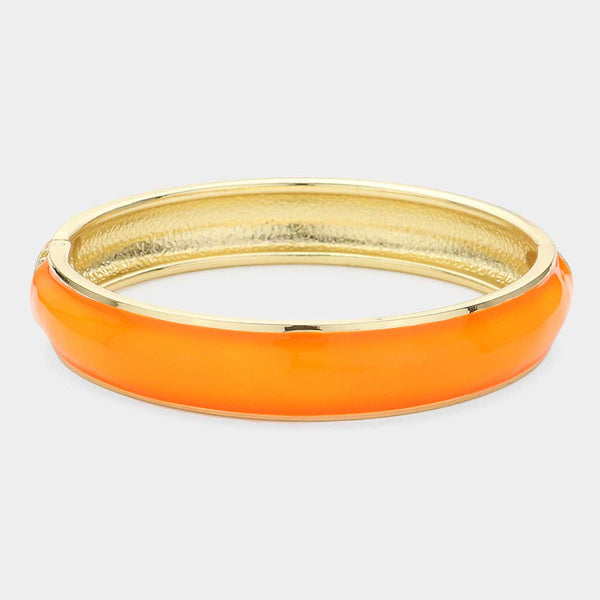 Sensibling Corp: Enamel Hinged Bangle Bracelet in Red