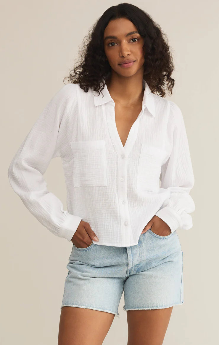 Z SUPPLY Campo Gauze Button Up In White