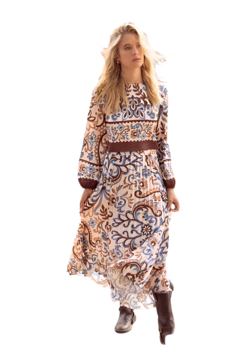 Skies Are Blue: Border Print Top