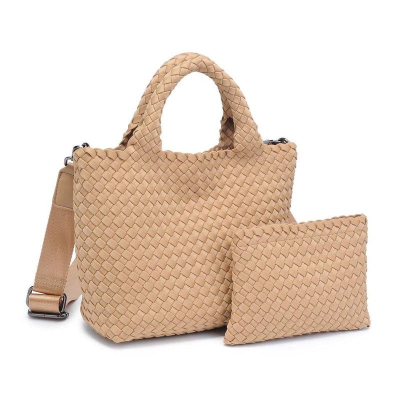 Sol and Selene - Sky's The Limit Small Woven Neoprene Crossbody: Dark Denim