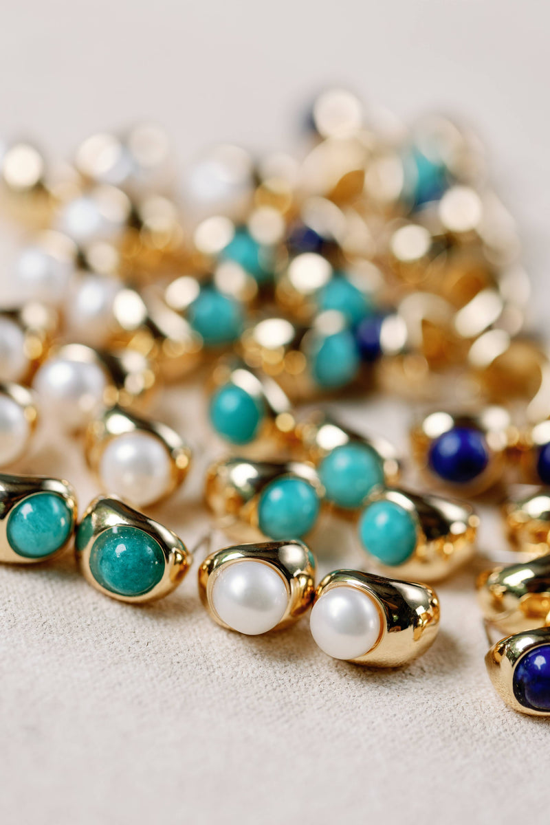 St Armands Designs of Sarasota - Pearl Huggie Mini Hoop Earrings