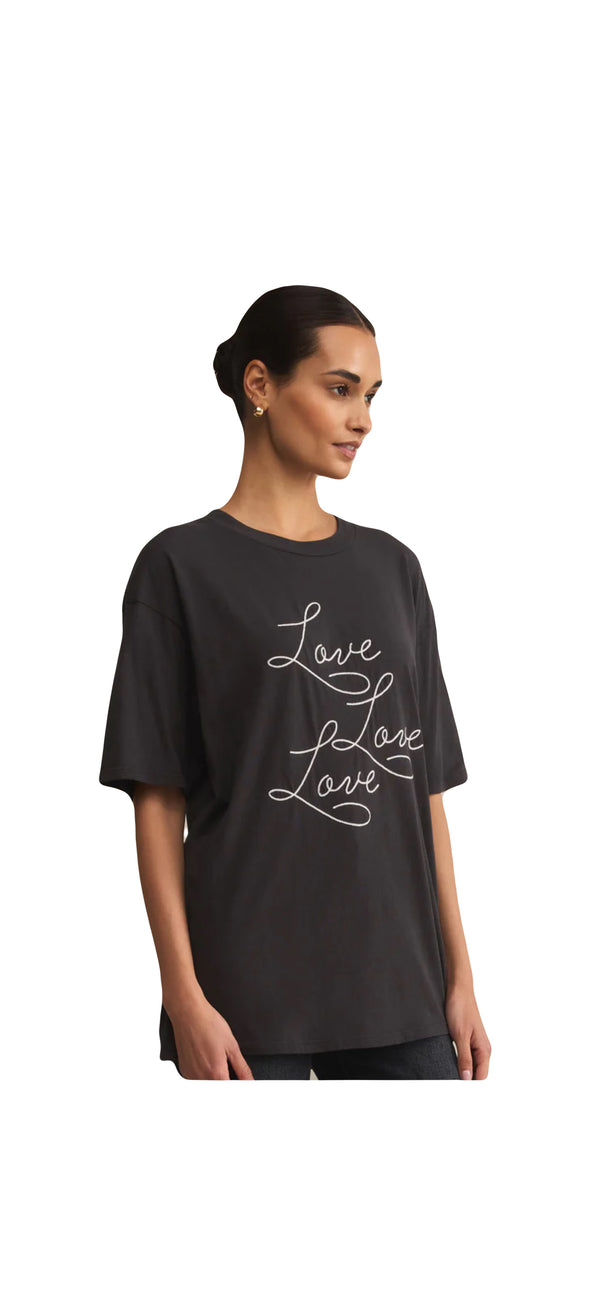 Z Supply: All The Love Tee in Black Sand
