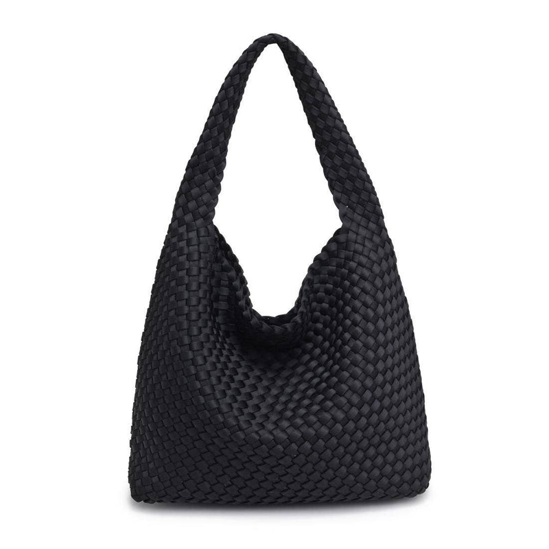 Sol and Selene - Celestial Woven Neoprene Hobo: Black Nude