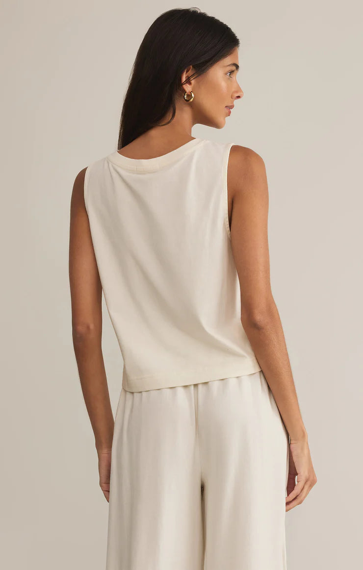 Z Supply Sloane V Neck Top: Sea Salt