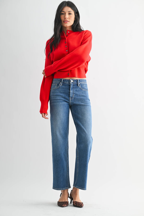 Just Black Denim: Mid Rise, Slim, Wide Leg