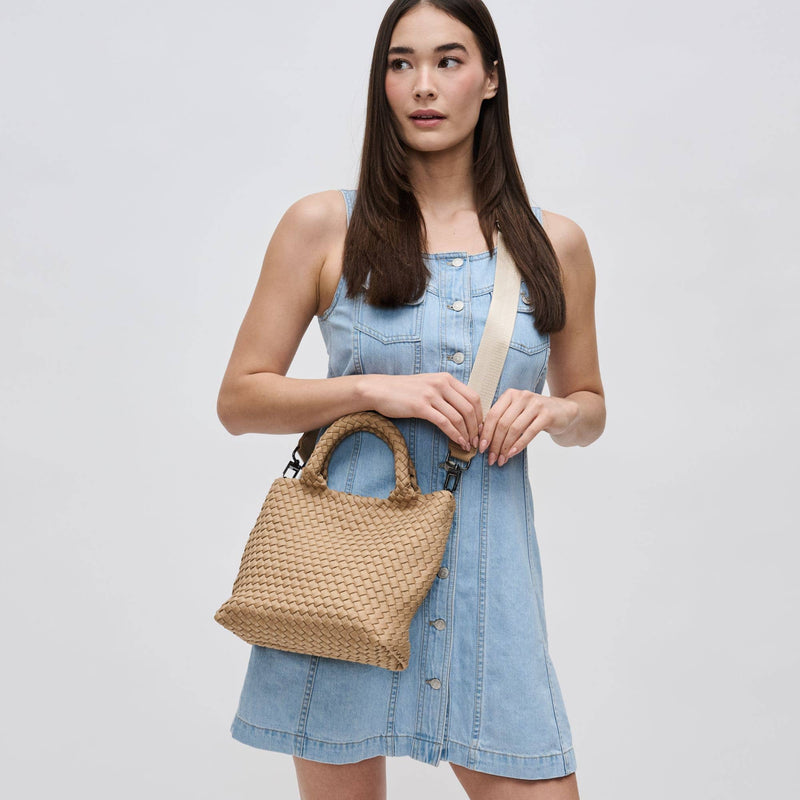 Sol and Selene - Sky's The Limit Small Woven Neoprene Crossbody: Navy Nude