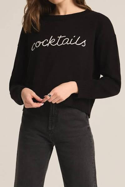 Z SUPPLY COCKTAILS SWEATER BLACK