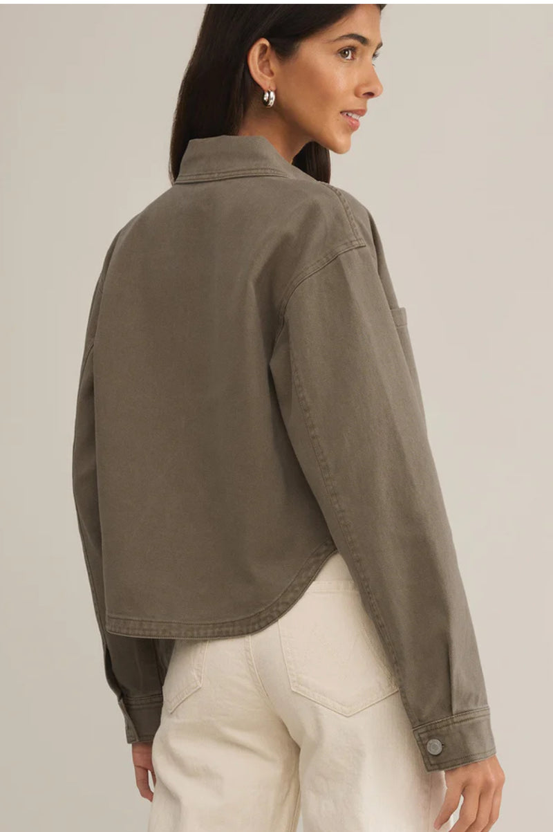 Z Supply: All day cropped denim jacket in Pebble Moon