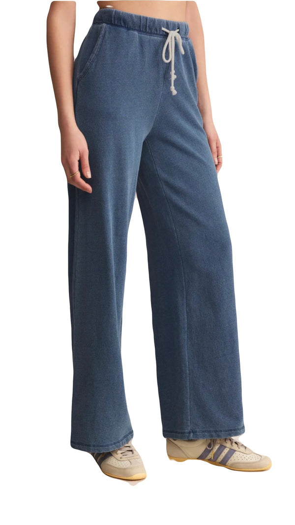 Z Supply: Hunter Knit Denim Pants in Vintage Indigo