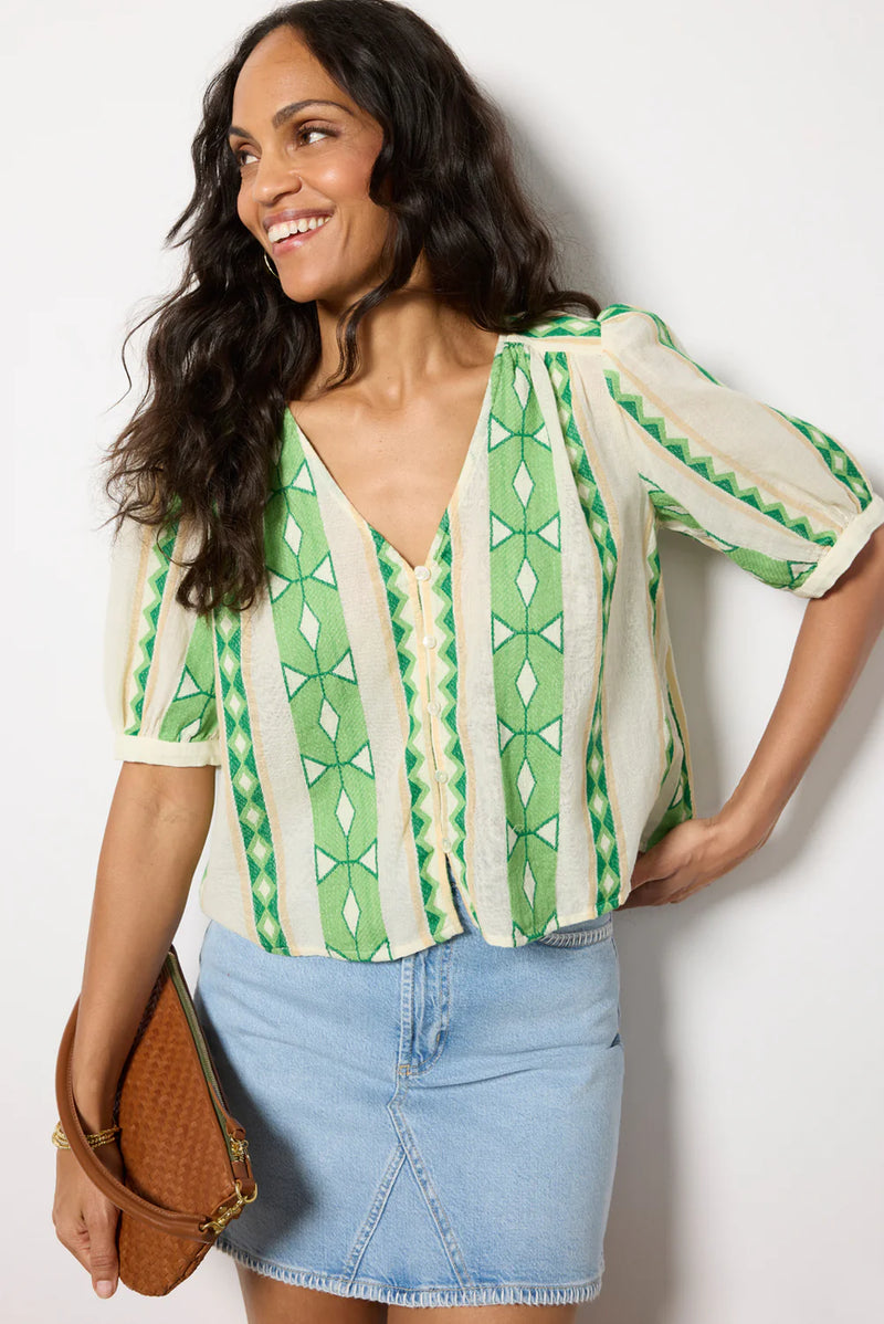 Velvet by Graham & Spencer Marissa Blouse: Lime