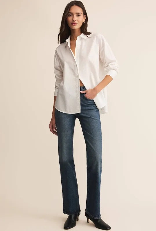 Z Supply: Elevated Poplin Button Up in White