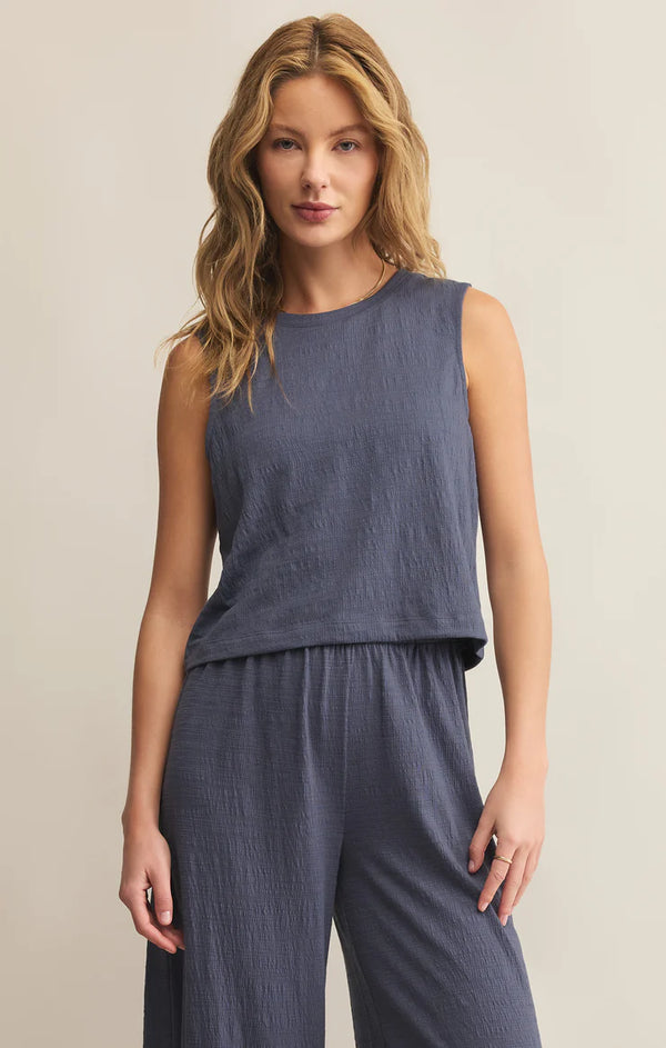 Z Supply Sloane Textured Top: Worn Blue