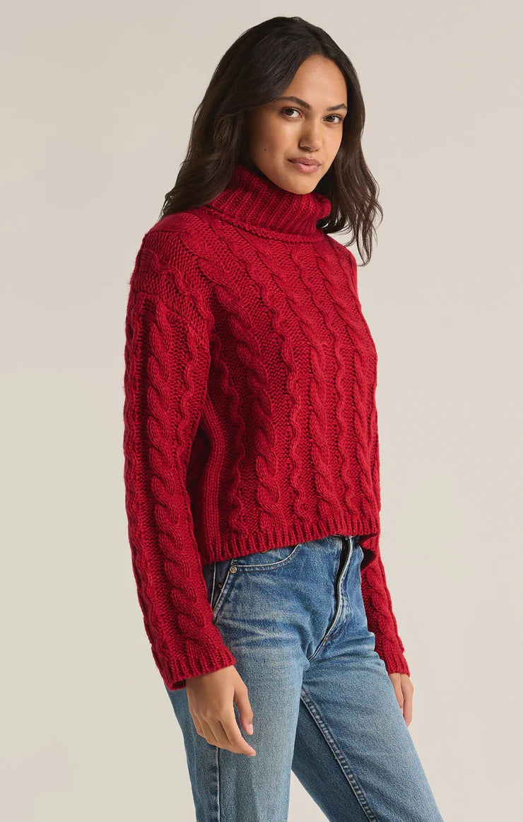 Z Supply Tied to You Sweater - Haute Red