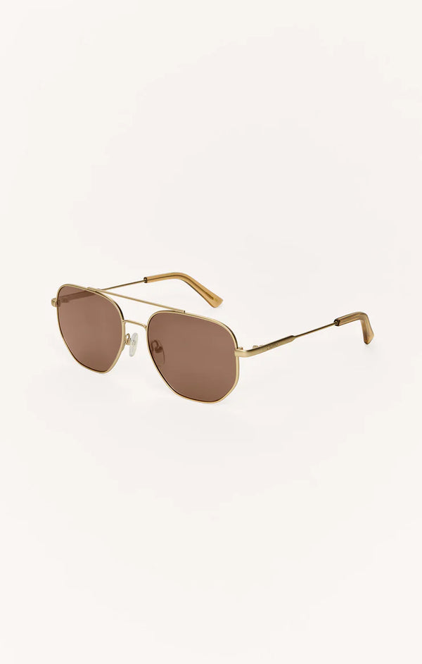 Z Supply Highway Polarized Sunglasses: Gold