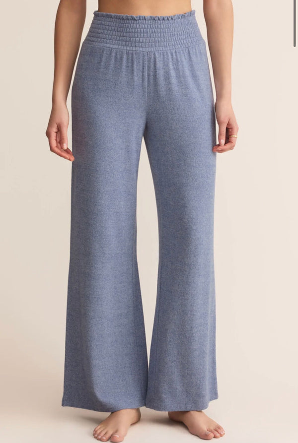 Z Supply: Dawn Smocked Pant in Blue Velvet