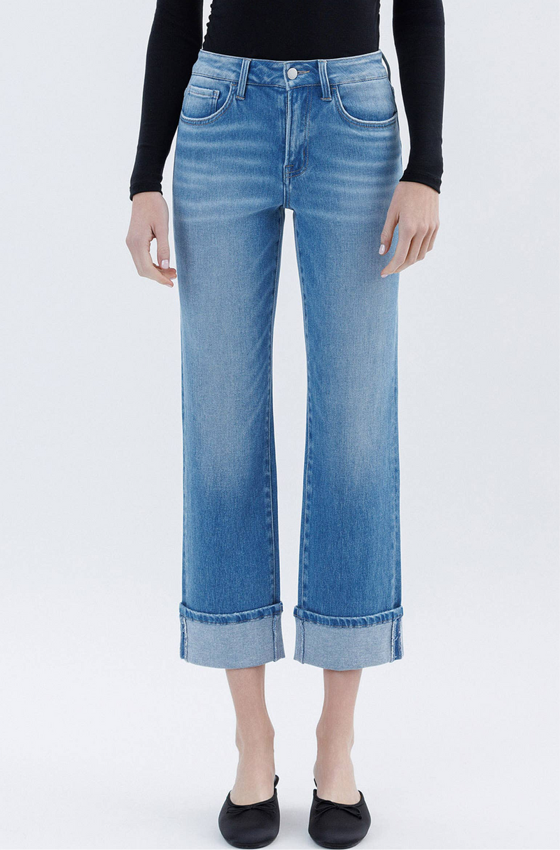 FLYING MONKEY - HIGH RISE CUFFED CROP STRAIGHT JEANS INSTINCTIVELY