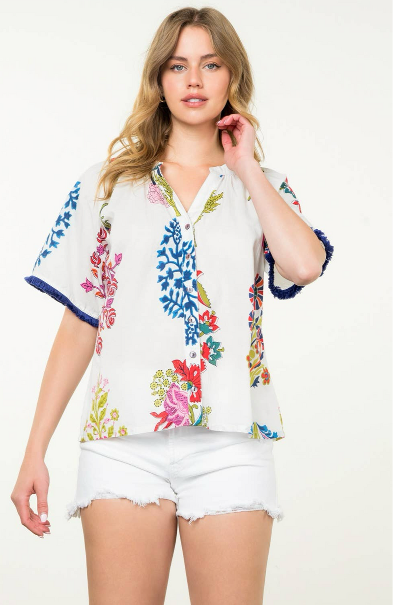 THML - Taylor Short Sleeve Floral Top