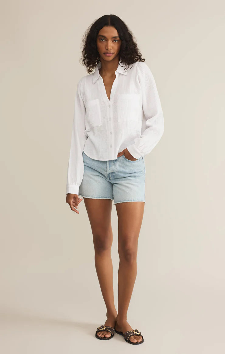 Z SUPPLY Campo Gauze Button Up In White