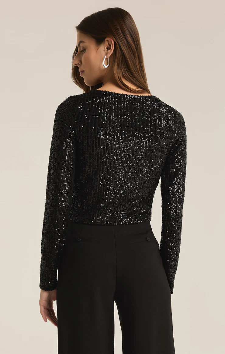 Z Supply Aurora Sequin Long Sleeve Top