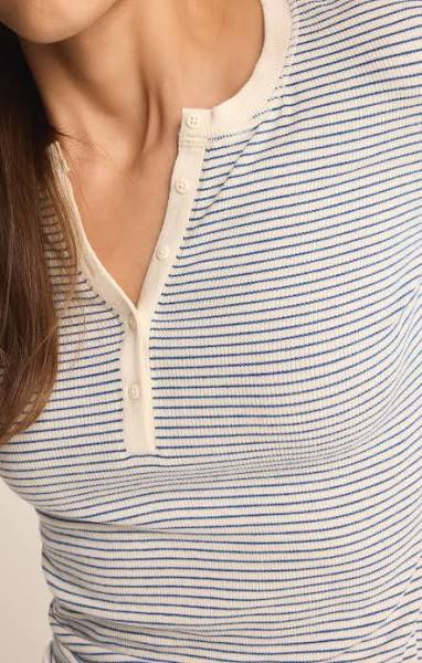 Z Supply Scarlett Rib Henley in Blue