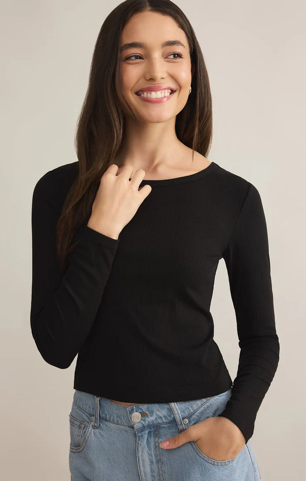 Z Supply Infinity Fitted layering tee Black