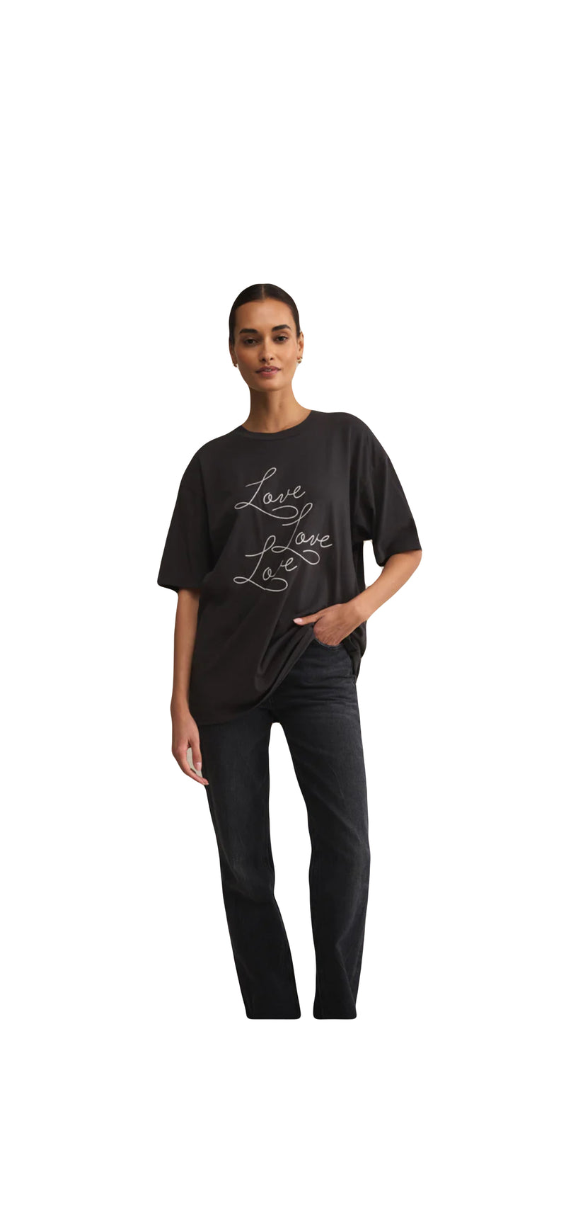 Z Supply: All The Love Tee in Black Sand