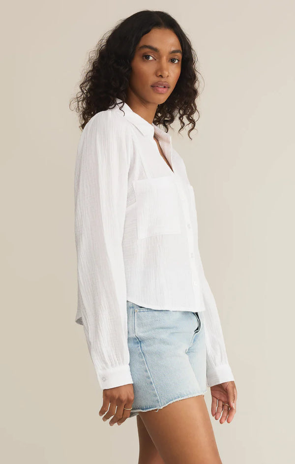 Z SUPPLY Campo Gauze Button Up In White