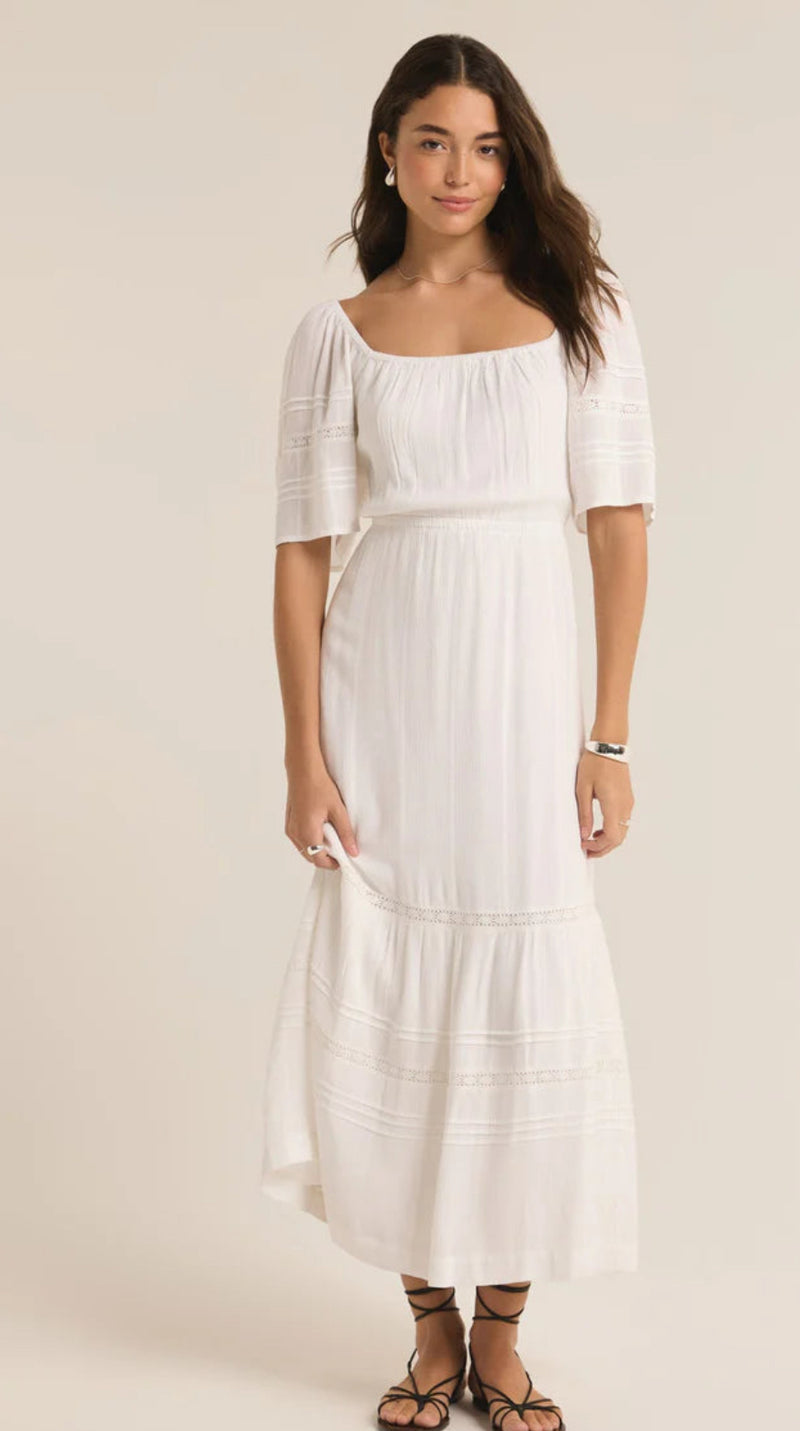 Z SUPPLY WHITE POPPY MIDI DRESS