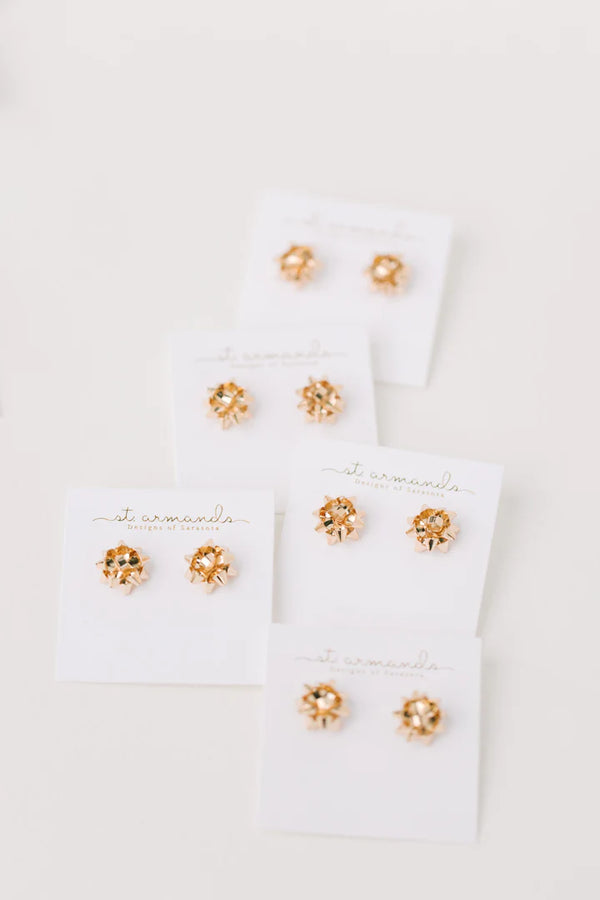 St. Armands Designs of Sarasota: Bow Earrings in Gold